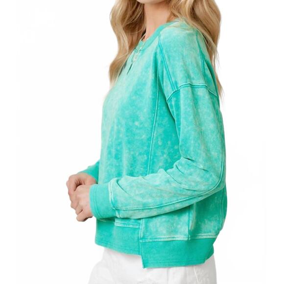 NEW MYSTREE jasmine sweatshirt in washed blue - Picture 2 of 3